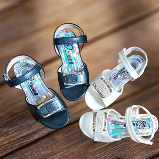 Sandal cho bé gái, dép quai hậu bé gái  gót cao 2cm quai mềm ôm chân đính nơ khoá sang chảnh XD01.