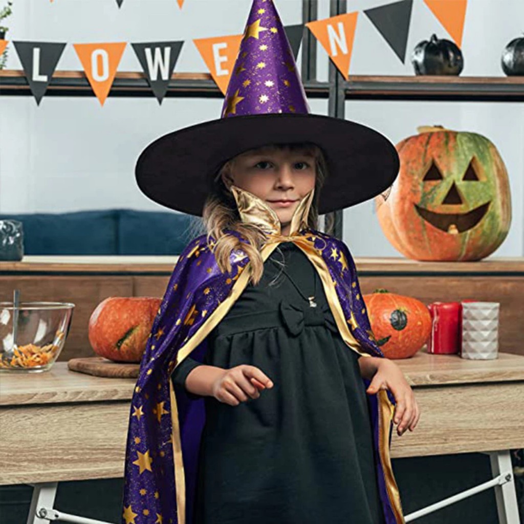 Bộ áo choàng phù thủy kèm mũ thích hợp cho lễ hội hóa trang Hallowen và biểu diễn | Bảo An shop