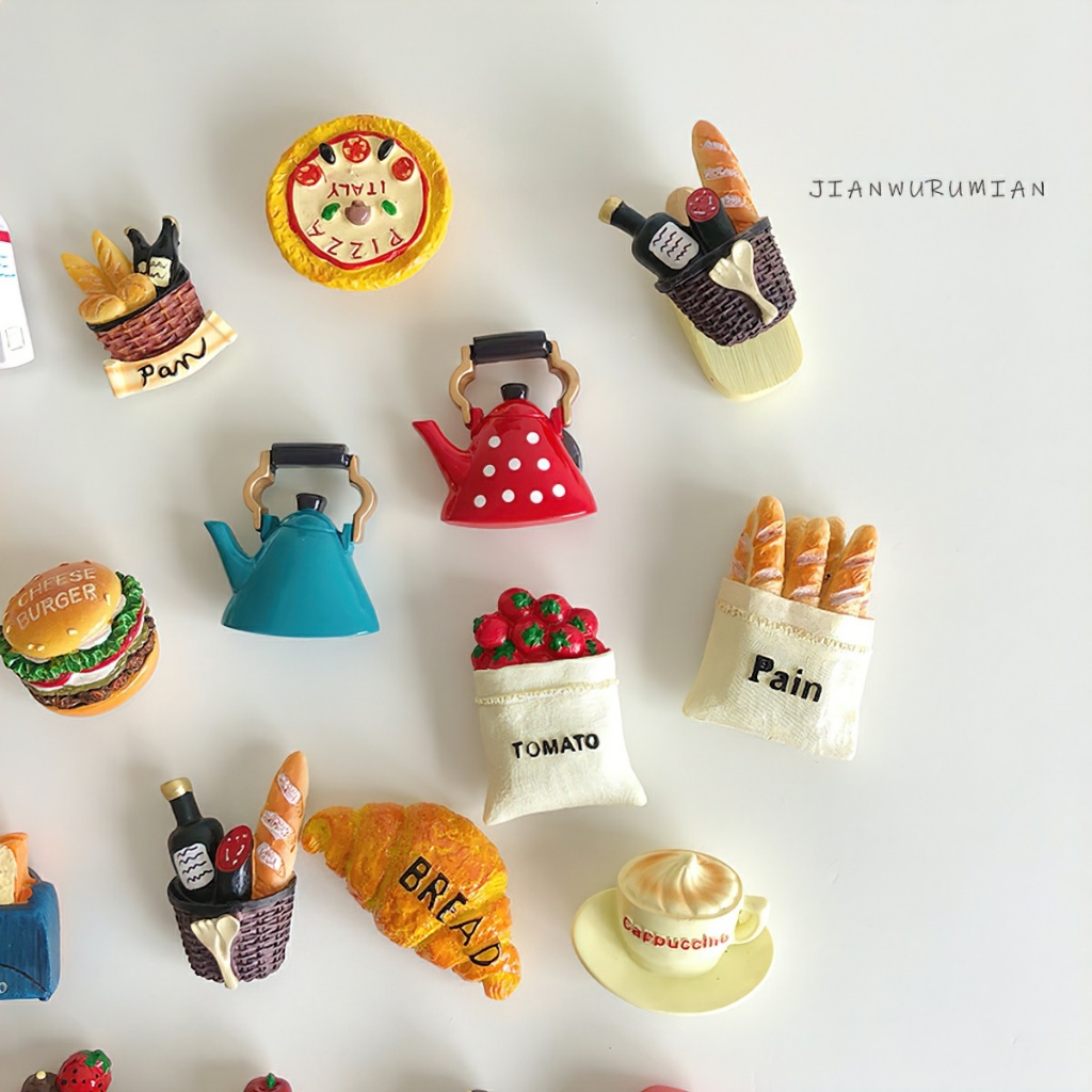 Nam châm hít dán dính tủ lạnh trang trí hình ảnh phong cách phụ kiện bếp Châu Âu -BeloveShop