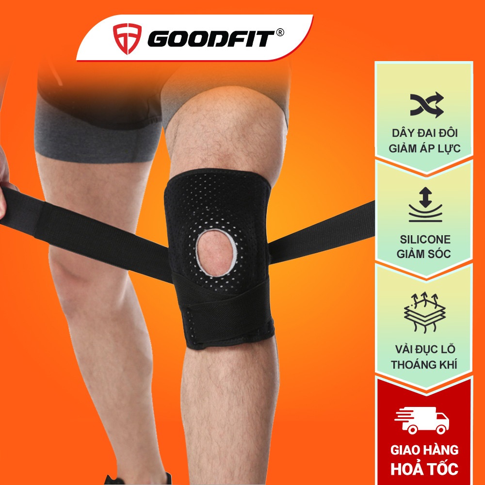 ✅FREESIZE] Đai Băng bó gối bảo vệ đầu gối GoodFit GF512K,đai bó gối thể thao có đệm Silicone,thanh l