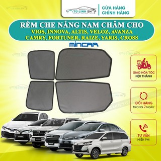 Rèm che nắng nam châm cho Toyota Vios, Innova, Altis, Veloz, Avanza, Camry, Fortuner, Raize, Yaris, Cross hãng MINCAR