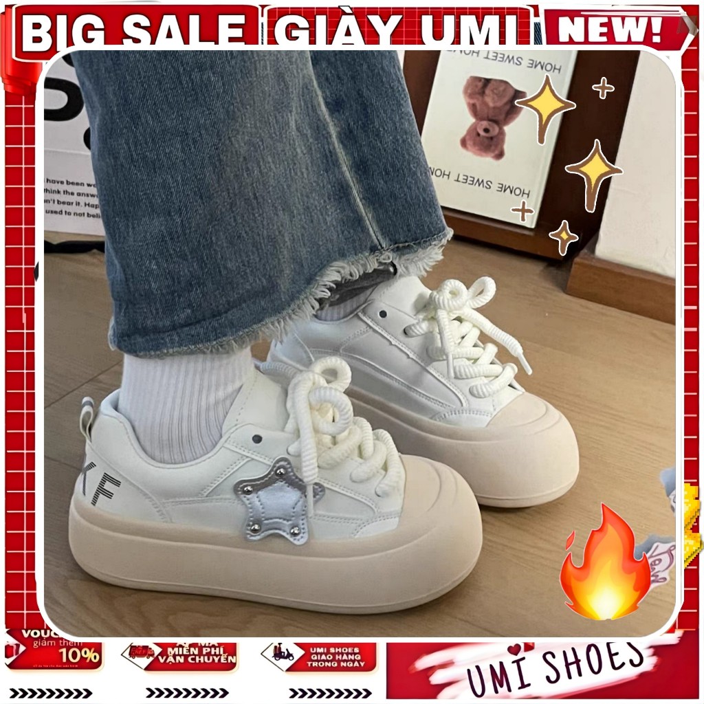 Giày thể thao nữ đế bằng bánh mì basic LISA độn đế vải canvas bata mới hot phong cách retro ulzzang đẹp cá tính đẹp