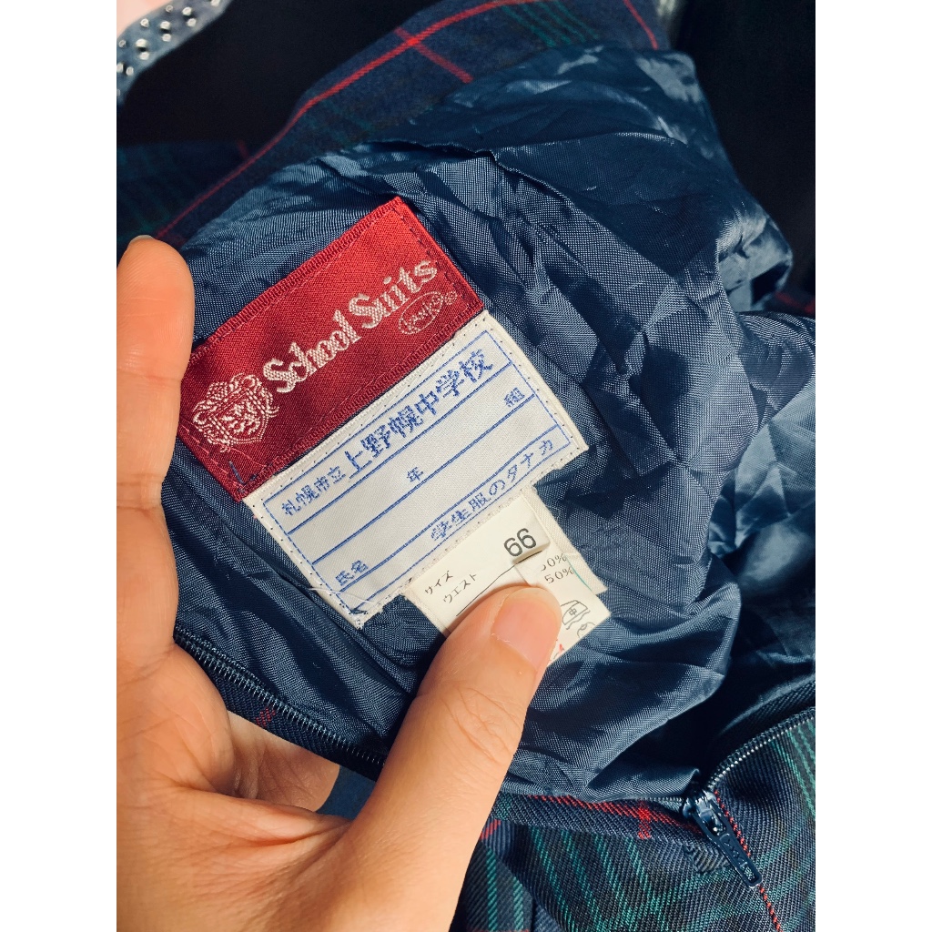 Váy xếp li caro vải kaki School Suits