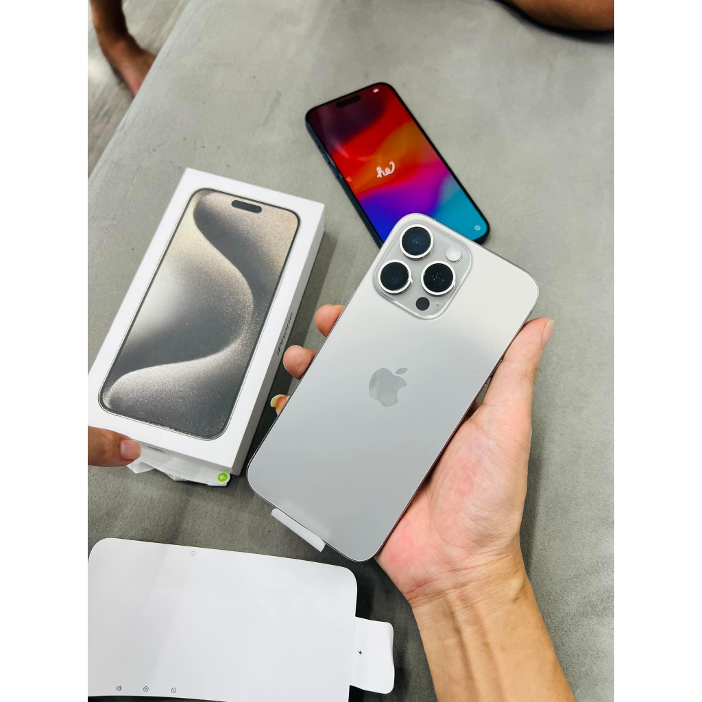 Điện thoại iphone 15 pro - 128gb - titan đẹp - bảo hành 12 tháng - đổi trả trong 7 ngày