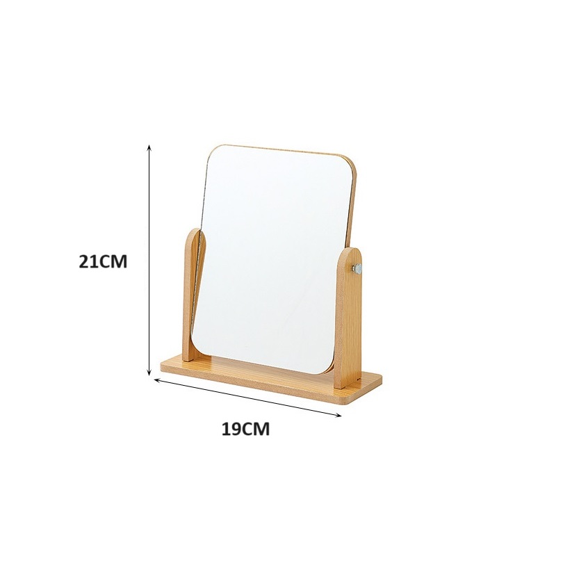 Gương Trang Điểm để bàn xoay 360 độ - chất liệu gỗ hàng loại 1