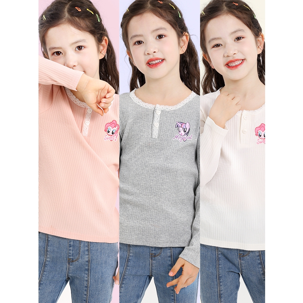 Áo thu đông cho bé gái tay dài cổ cao chất dày ấm vải đũa thêu hình hoạt hình cho bé từ 9 đến 20 kg lovekid97.store