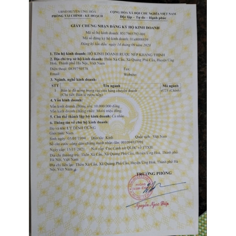 R.ươu nếp cái hoa vàng 5l.Tặng thêm 2 chai 100ml bất kỳ.