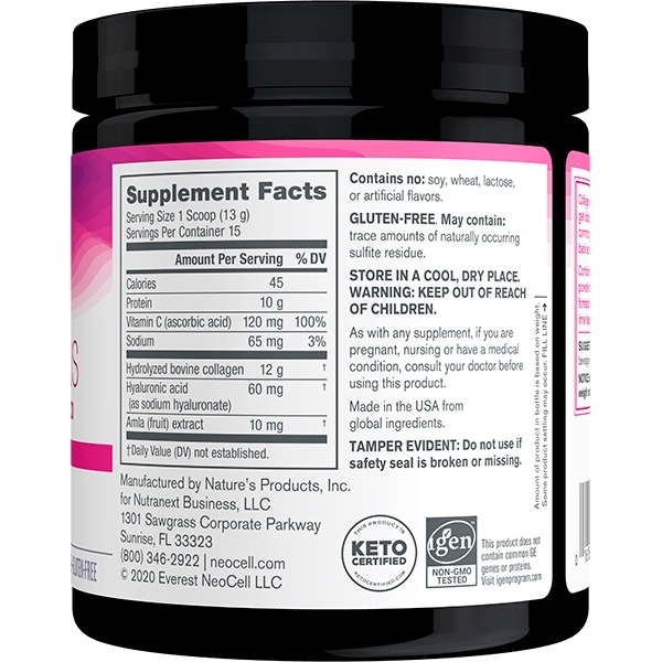 Collagen dạng bột neocell với vitamin c và acid hyaluronic hộp 195g giúp duy trì độ ẩm cho da Healthy Care beautimax