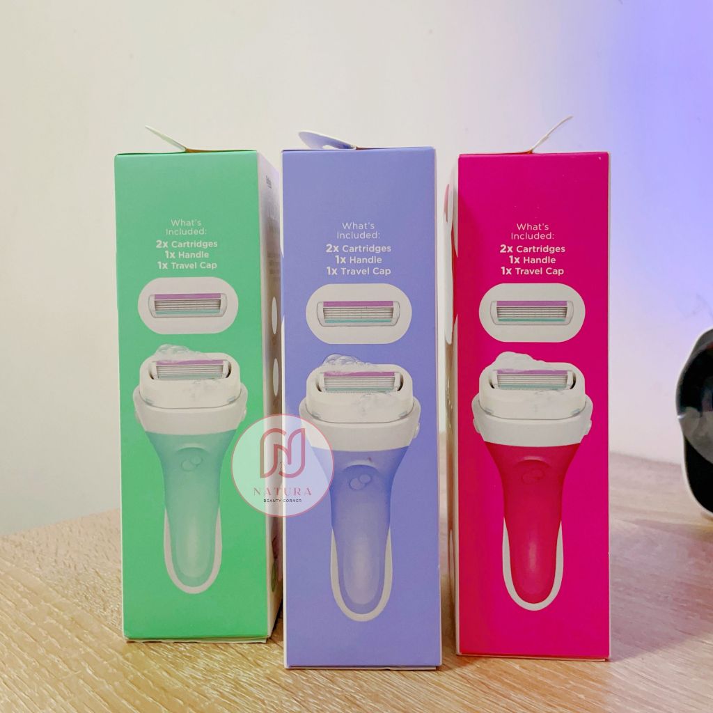 Bộ dao cạo cho nữ Schick intuition đầu bơ 1 cán + 2 đầu thay thế island berry/ pure nourishment/ sensitive c