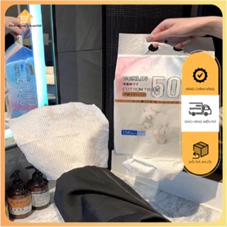 Khăn mặt dùng 1 lần, khăn lau đa năng Geklin túi 150 tờ dạng rút chất liệu caton 100% mềm mại phù hợp cho mọi loại da