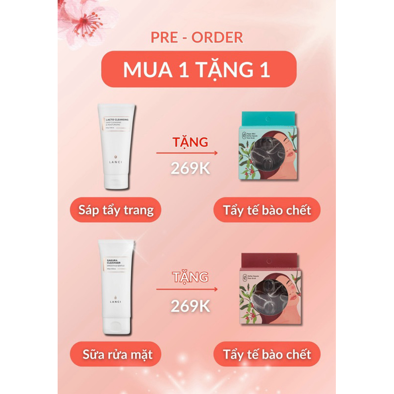 COMBO SỮA RỬA MẶT - TẨY TRANG LANCI