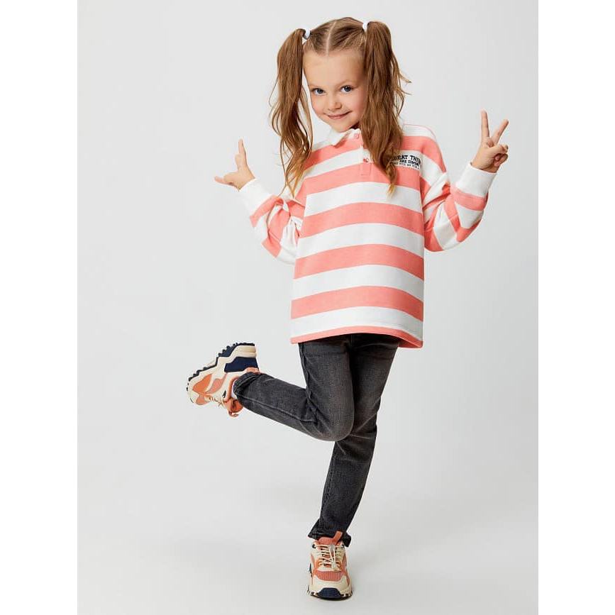 Áo polo nỉ kẻ ngang cho bé