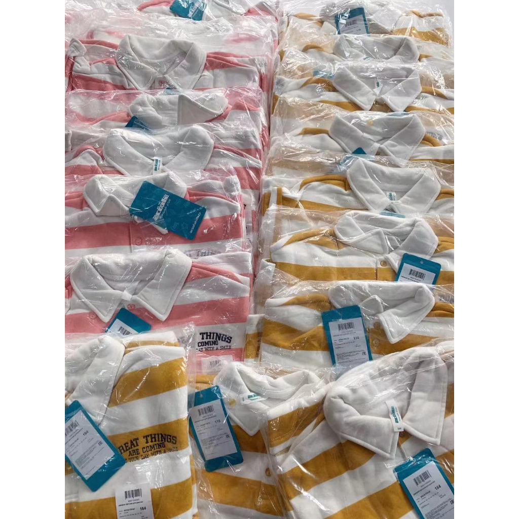 Áo polo nỉ kẻ ngang cho bé