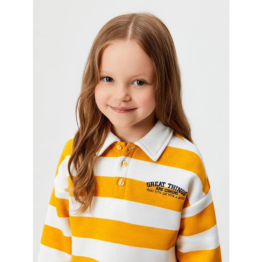 Áo polo nỉ kẻ ngang cho bé