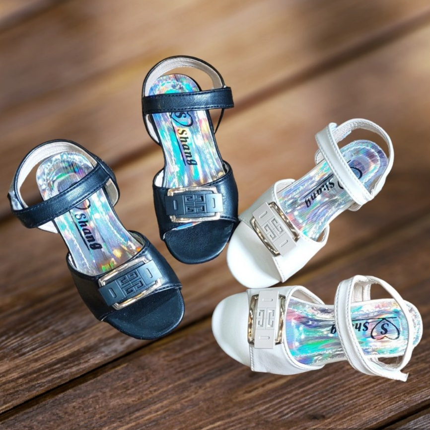 Sandal cho bé gái, dép quai hậu bé gái gót cao 2cm quai mềm ôm chân đính nơ khoá sang chảnh XD01.
