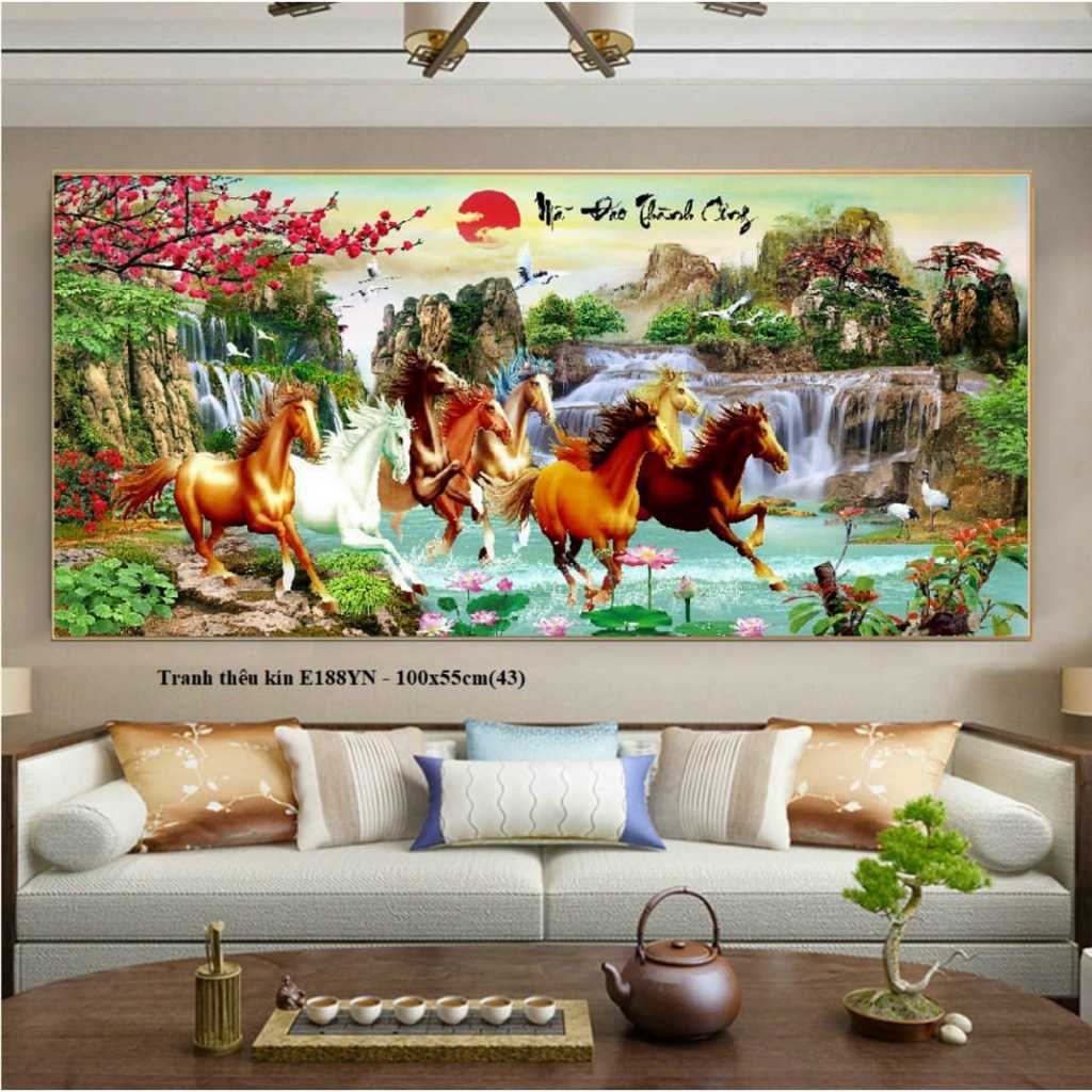 Tranh thêu kín Mã Đáo Thành Công , Tranh chưa thêu