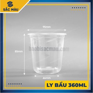 Sỉ 50 cốc nhựa/ ly nhựa đáy bầu 360 kèm nắp