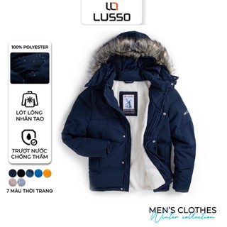 Áo khoác phao Parka nam siêu ấm LUSSO lót lông dày dặn ấm áp (LPK01-22) Thời trang mùa thu đông có mũ lông
