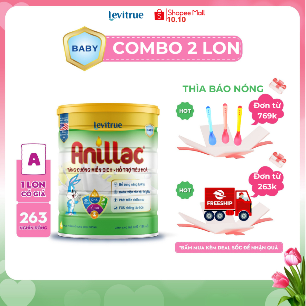 Combo 2 lon sữa mát dinh dưỡng Anillac 700gam