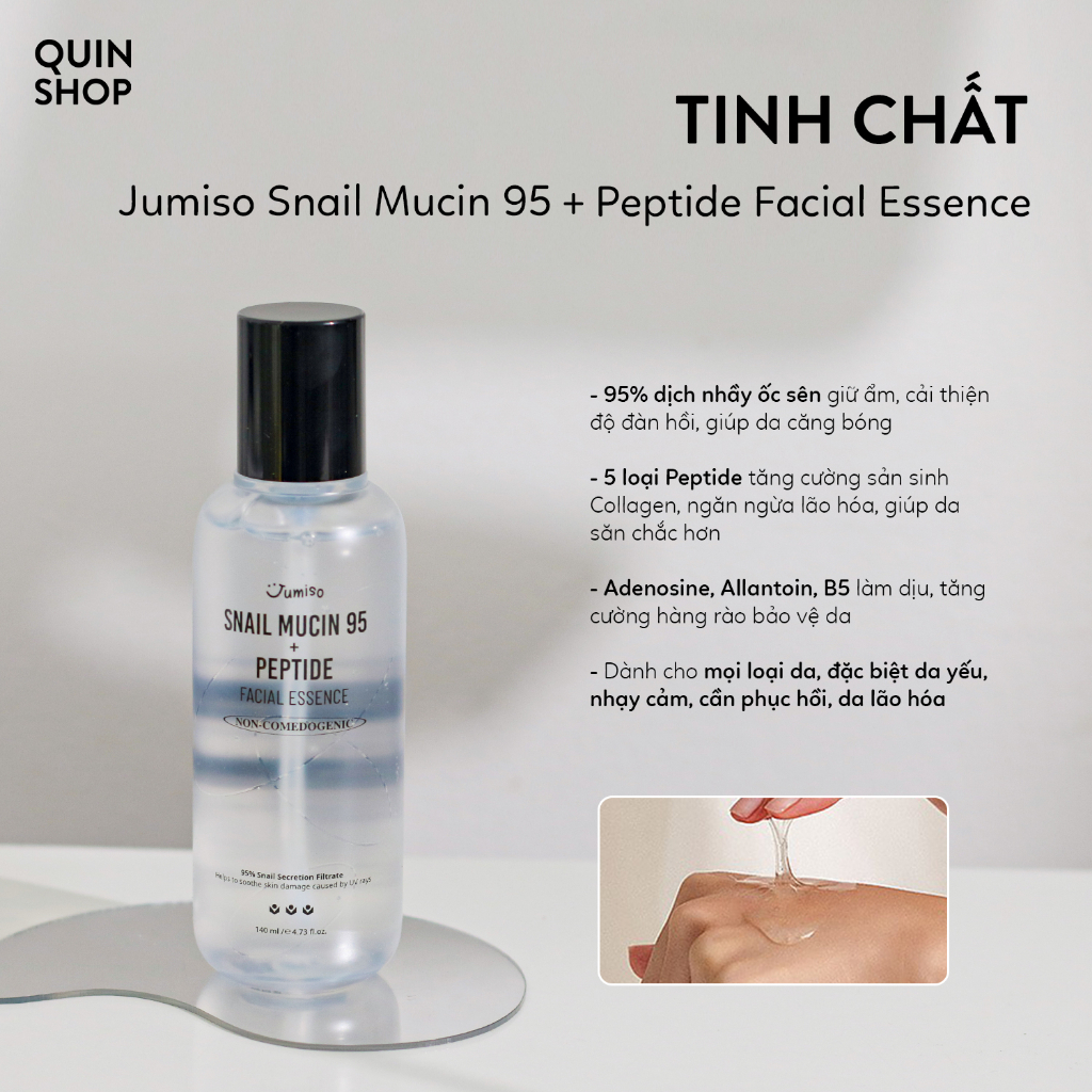 Tinh Chất Ốc Sên Làm Dịu Da, Chống Lão Hóa Jumiso Snail Mucin 95+ Peptide Facial Essence
