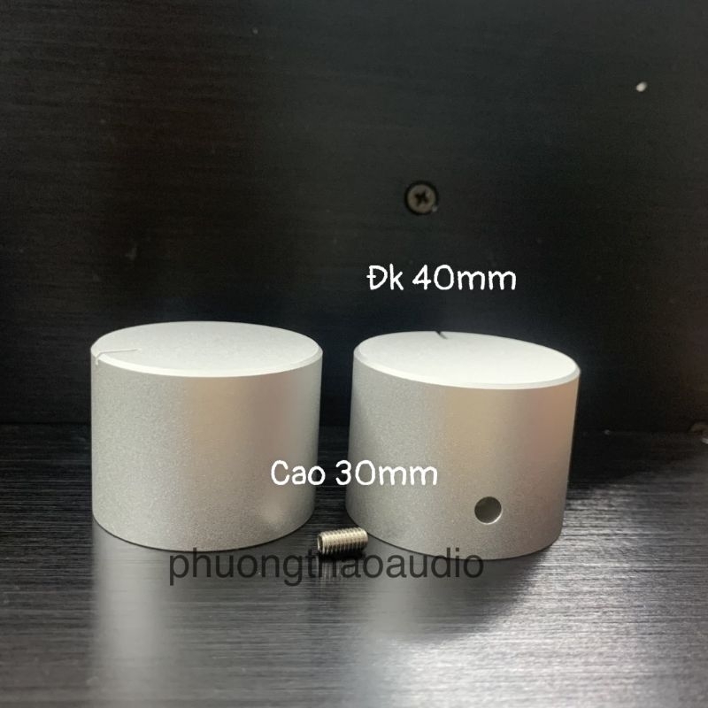 Núm volume nhôm phay đường kính 40mm cao 30mm các màu trắng đen vàng