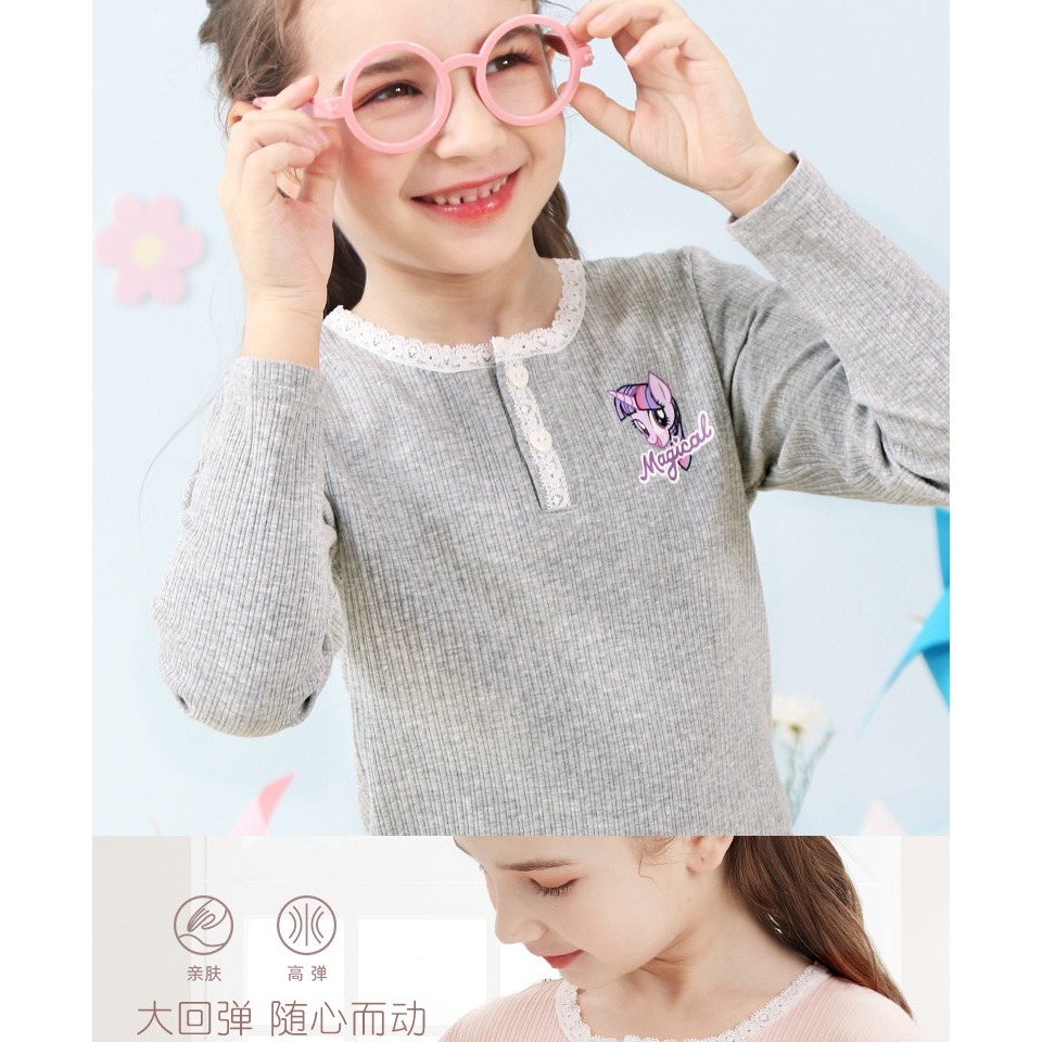 Áo thu đông cho bé gái tay dài cổ cao chất dày ấm vải đũa thêu hình hoạt hình cho bé từ 9 đến 20 kg lovekid97.store