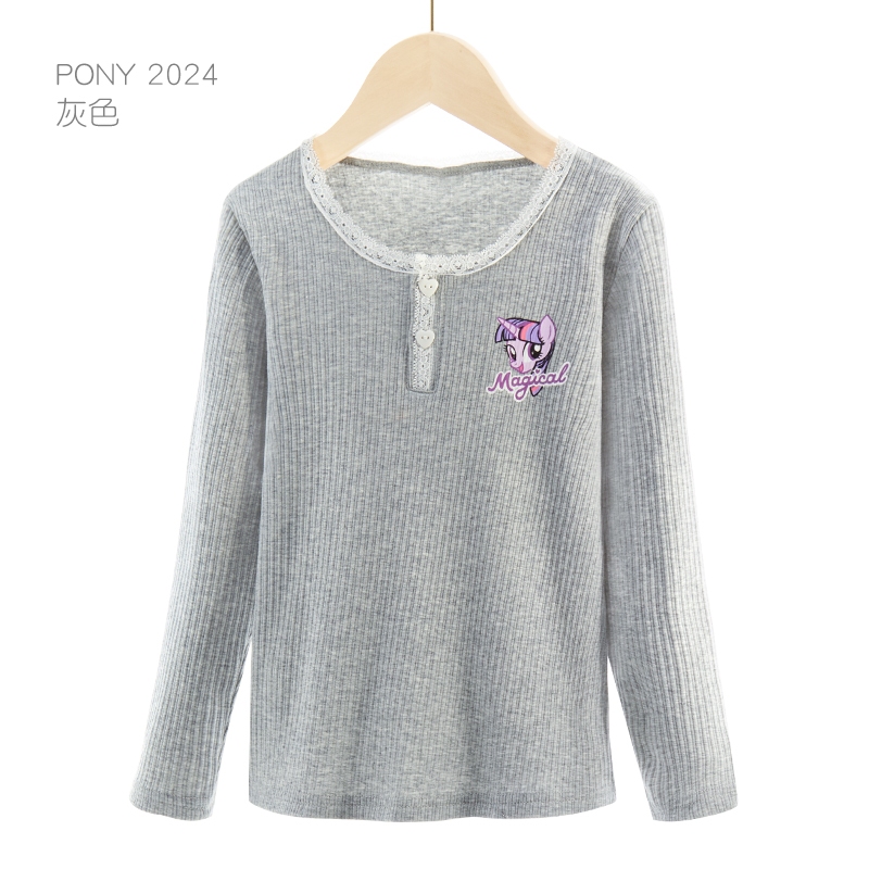 Áo thu đông cho bé gái tay dài cổ cao chất dày ấm vải đũa thêu hình hoạt hình cho bé từ 9 đến 20 kg lovekid97.store