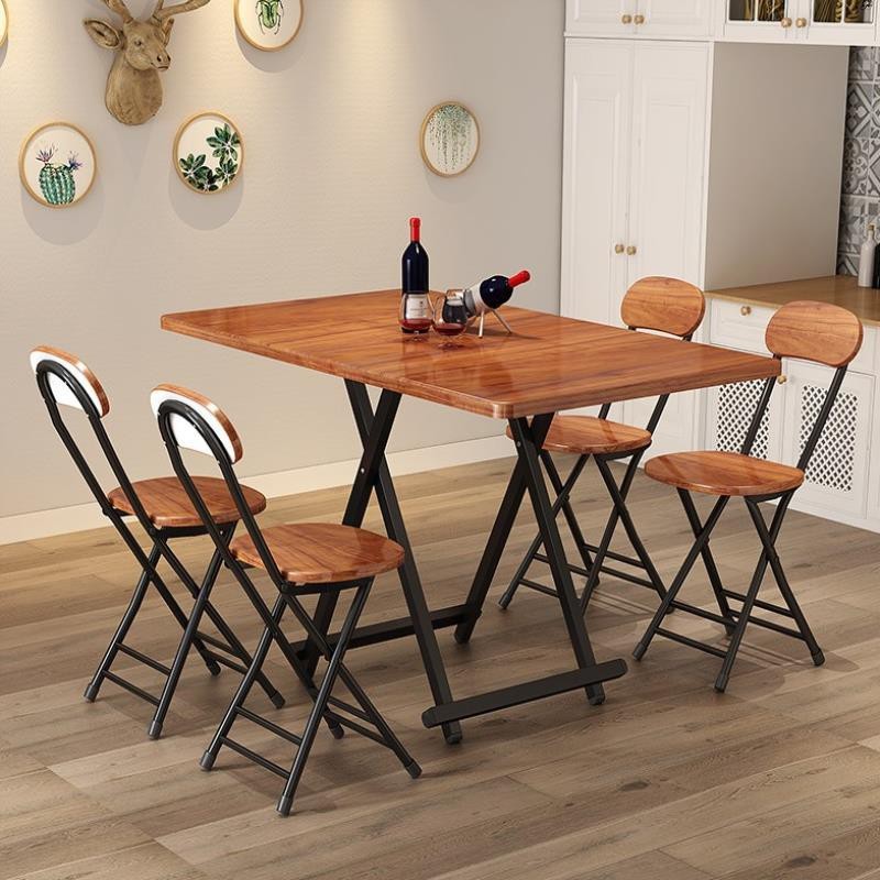 Combo bộ bàn ăn gấp gọn 6 ghế thông minh KT:120*60*74cm cho không gian hẹp,bộ bàn ăn gấp cho nhà hàng quán ăn tiện lợi