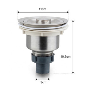 Bầu xiphong thoát nước, hộc rác bồn rửa chén inox 304 phi 110/phi 140