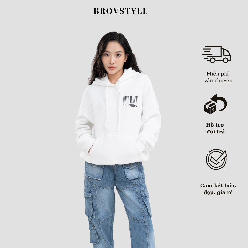 áo hoodie nữ RECORDS Brovstyle BN2201