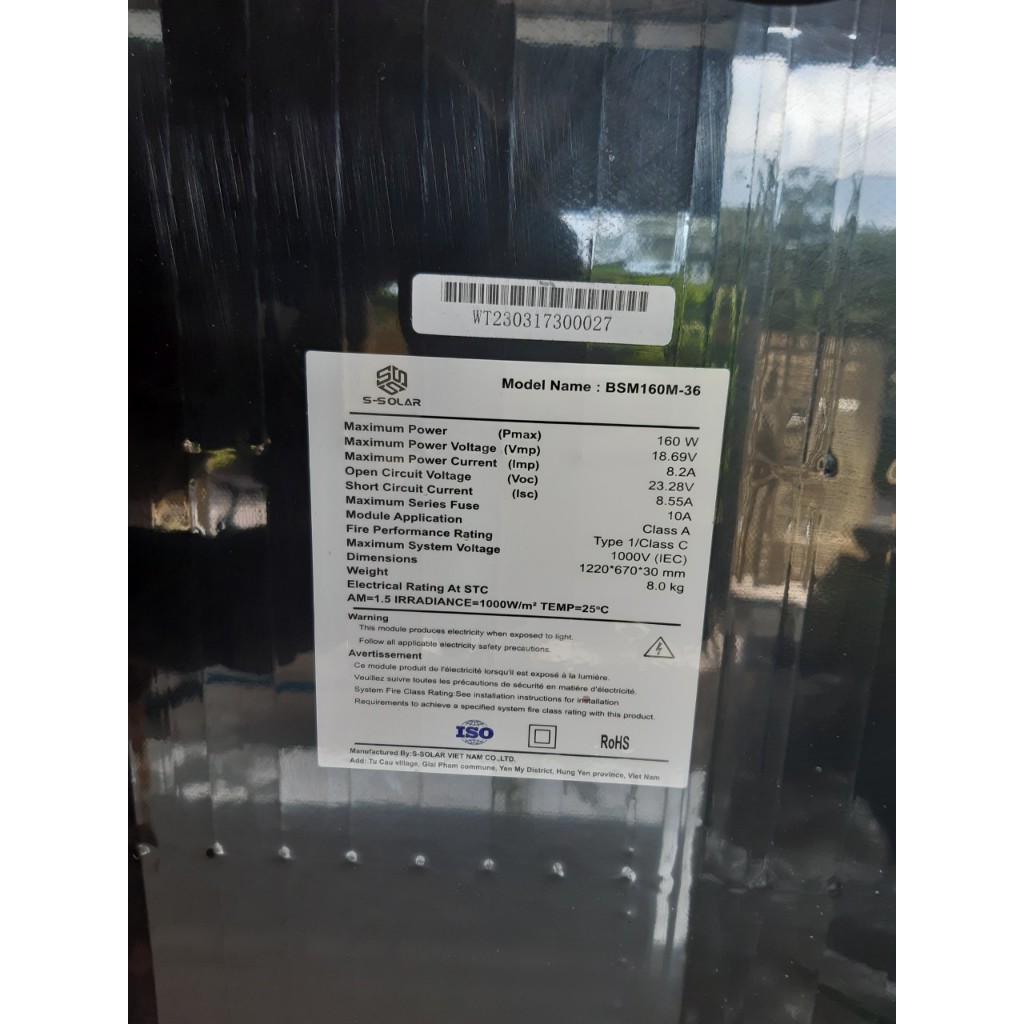 Tấm pin năng lượng mặt trời 160w mono