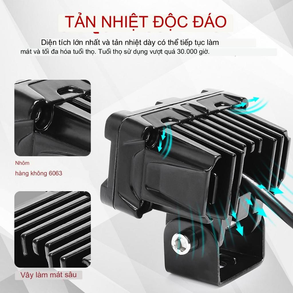Trợ Sáng Bi Cầu S25,1 Đèn Tích Hợp 2 Bi Cầu, Đèn trợ sáng mini bi cầu 2 màu 2 mắt led,Cos Vàng Pha Trắng, Phá Sương Mù,