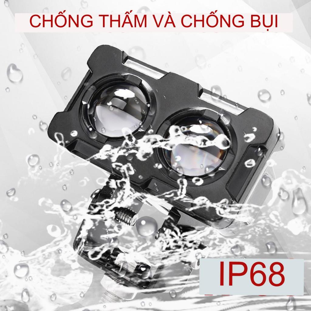 Trợ Sáng Bi Cầu S25,1 Đèn Tích Hợp 2 Bi Cầu, Đèn trợ sáng mini bi cầu 2 màu 2 mắt led,Cos Vàng Pha Trắng, Phá Sương Mù,