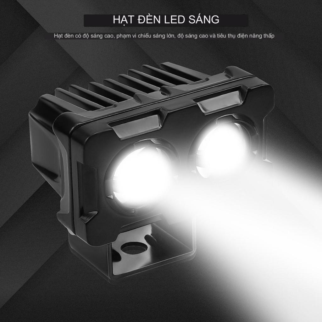 Trợ Sáng Bi Cầu S25,1 Đèn Tích Hợp 2 Bi Cầu, Đèn trợ sáng mini bi cầu 2 màu 2 mắt led,Cos Vàng Pha Trắng, Phá Sương Mù,