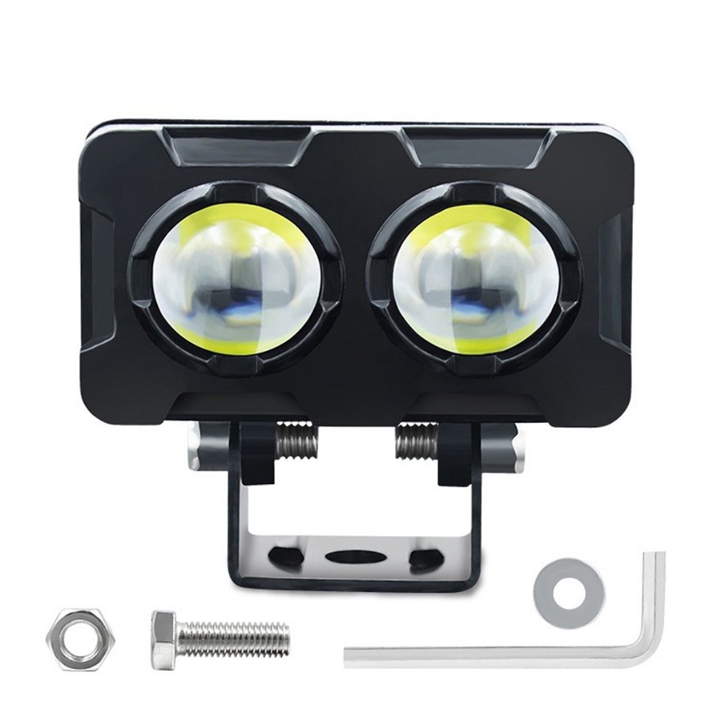 Trợ Sáng Bi Cầu S25,1 Đèn Tích Hợp 2 Bi Cầu, Đèn trợ sáng mini bi cầu 2 màu 2 mắt led,Cos Vàng Pha Trắng, Phá Sương Mù,