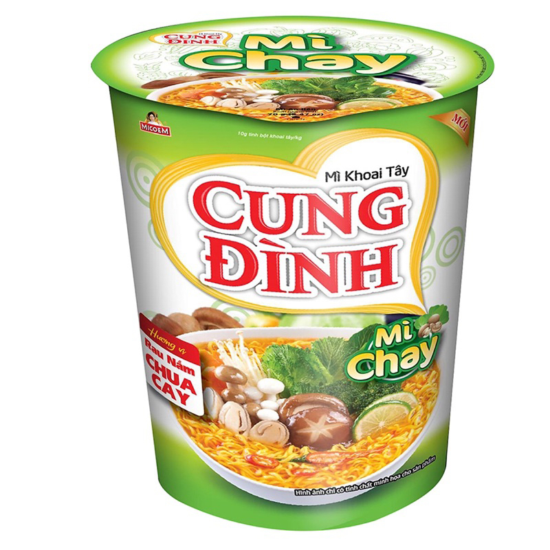 Mì ly chay Cung đình rau nấm chua cay ly 70g