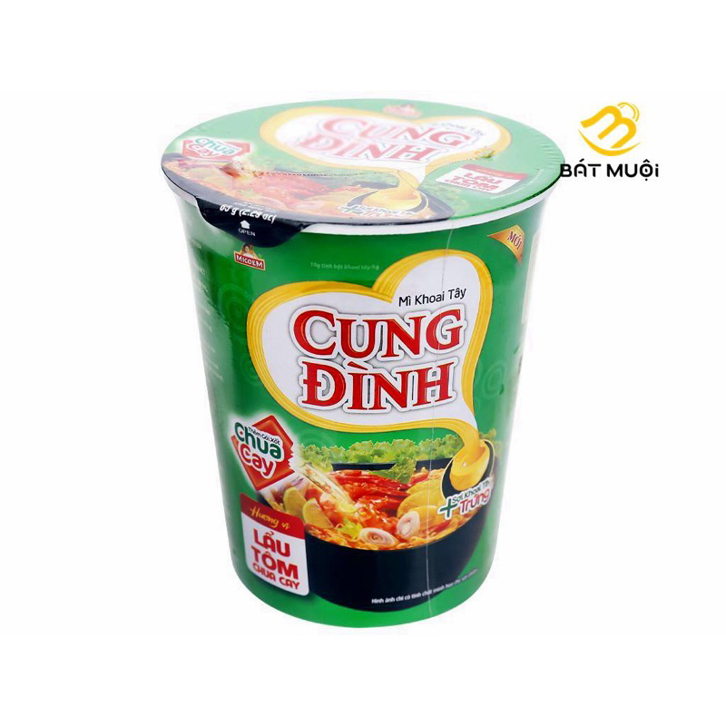 Thùng mì ly chay CUNG ĐÌNH rau nấm chua cay 24 ly 70g