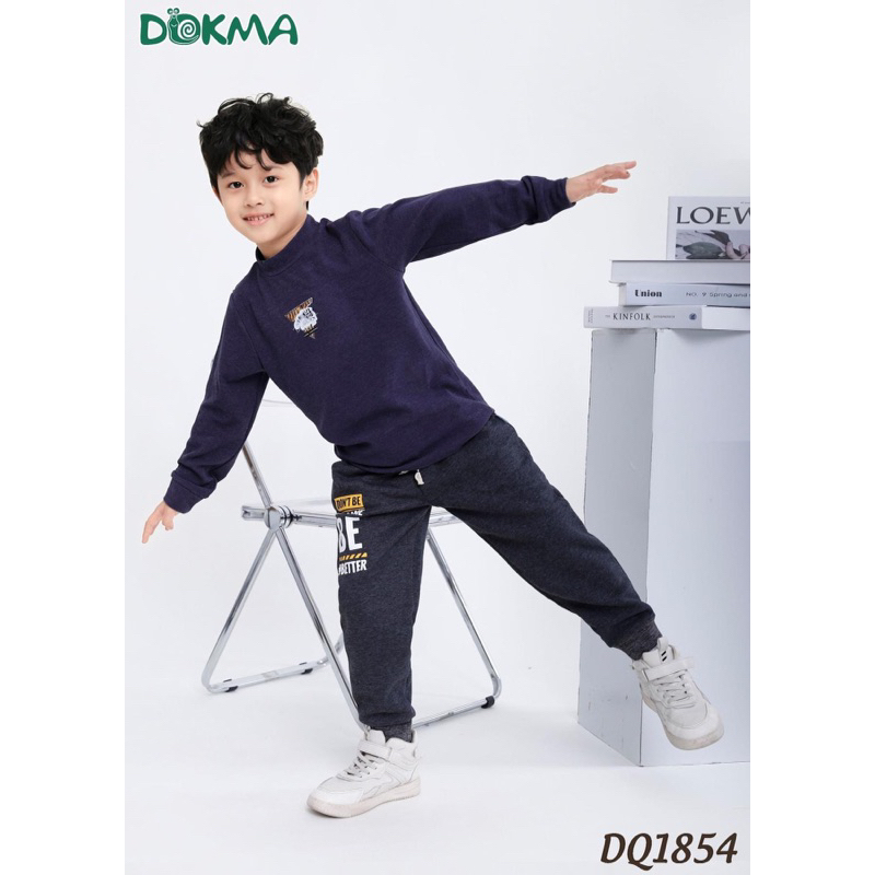 Áo cổ 3 phân dài tay Dokma vải nỉ nhung dày ấm DMA392 DA1921