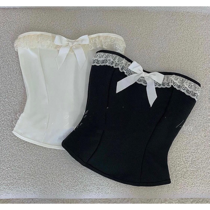 Áo ống nơ ren -2FASHIONISTA