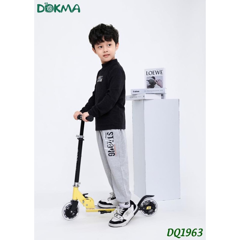 Áo cổ 3 phân dài tay Dokma vải nỉ nhung dày ấm DMA392 DA1921