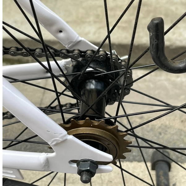 Xe đạp Fixed Gear tay cong 2 lip Vành 60 có logo trên khung - 2023