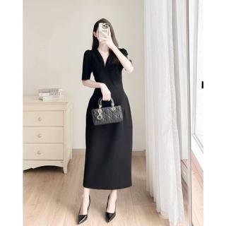 Đầm bigsize thiết kế cổ v đơn điệu sang trọng thanh lịch