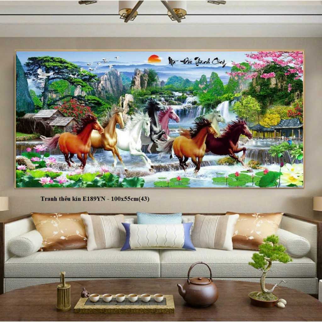 Tranh thêu kín Mã Đáo Thành Công , Tranh chưa thêu