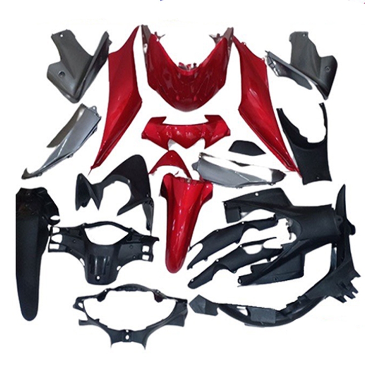 Bộ dàn áo xe WAVE S110 màu TRẮNG, ĐEN, ĐỎ   nhựa ABS nguyên sinh