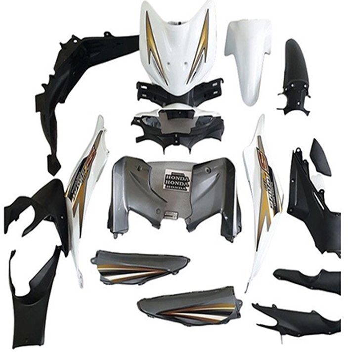 Bộ dàn áo xe WAVE S110 màu TRẮNG, ĐEN, ĐỎ   nhựa ABS nguyên sinh