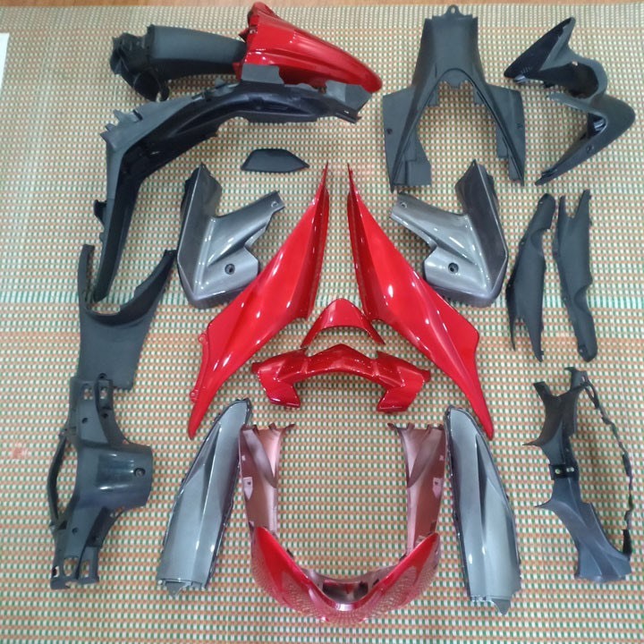 Bộ dàn áo xe WAVE S110 màu TRẮNG, ĐEN, ĐỎ   nhựa ABS nguyên sinh