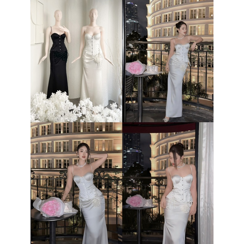 Set cúp corset chân váy dài