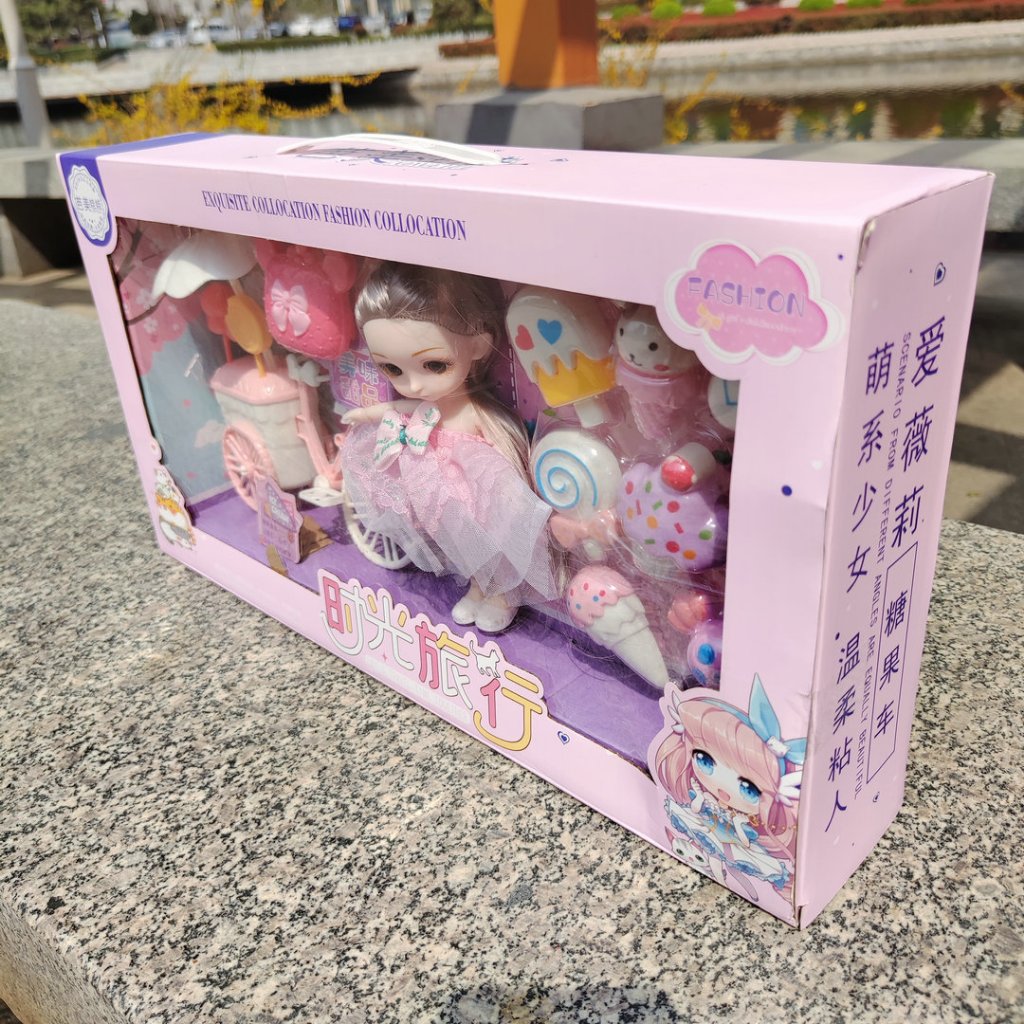 Hộp Đồ Chơi Búp Bê Xe Đạp Trắng, Chất Liệu An Toàn, Màu Sắc Bắt Mắt, Thích Hợp Làm Quà Tặng Cho Bé