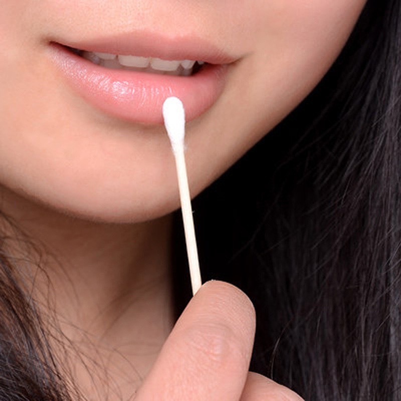 Túi 100 Tăm Bông Ngoáy Tai, Thân Gỗ, Bông Kháng Khuẩn Bông Tự Nhiên Thân Thiện Với Môi Trường