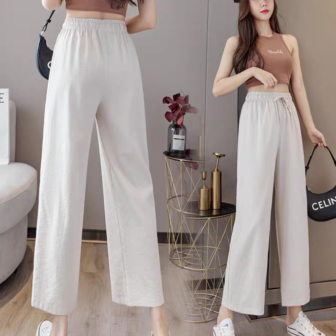 Quần jogger Đũi lưng thun Quần Lững Nữ Lưng Thun S0